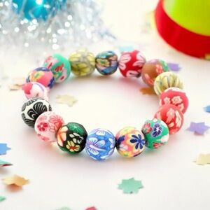 Hand Made Soft Clay Beaded Colorful Bracelet